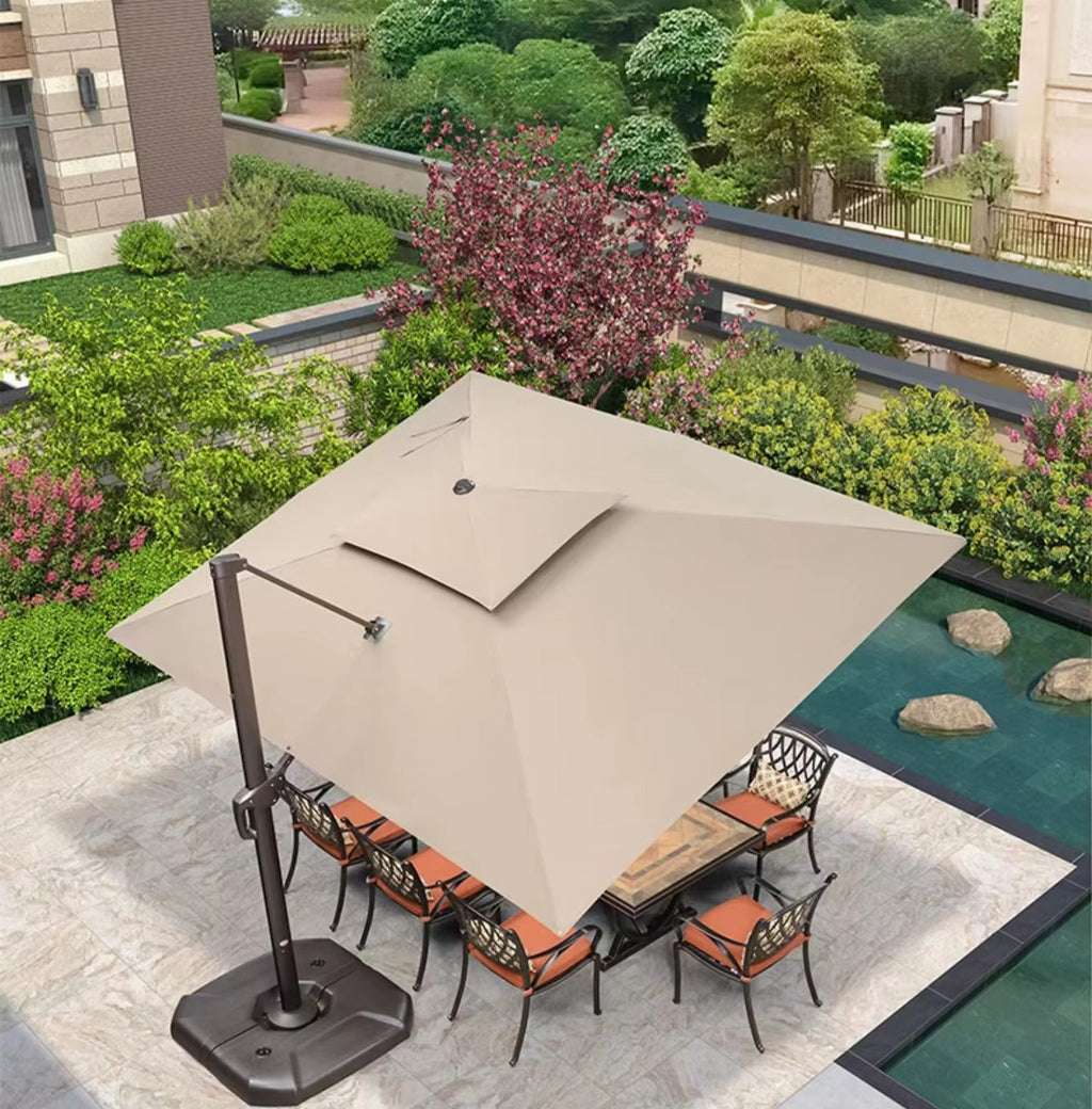 Heavy Duty 3m Solar LED Aluminium Cantilever Patio Umbrella for Bulk Supply and Outdoor Projects