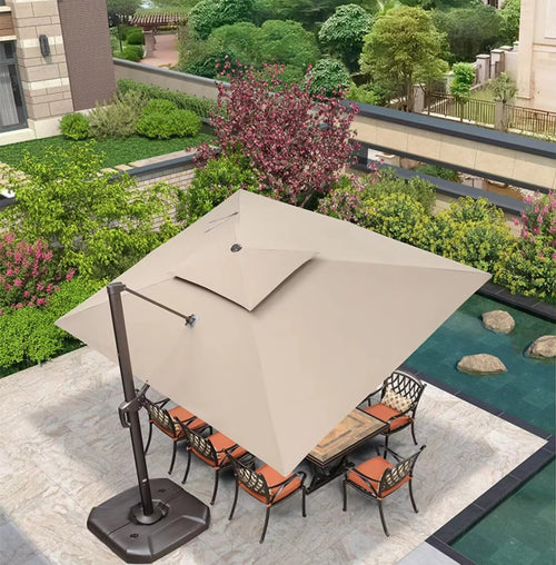 Heavy Duty 3m Solar LED Aluminium Cantilever Patio Umbrella for Bulk Supply and Outdoor Projects