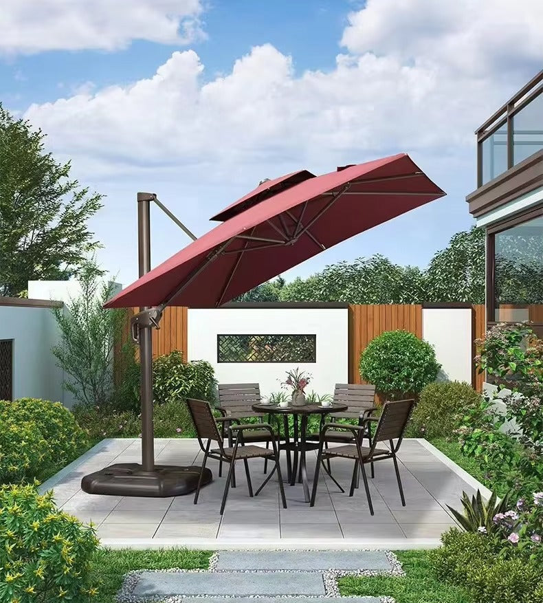 Heavy Duty 3m Solar LED Aluminium Cantilever Patio Umbrella for Bulk Supply and Outdoor Projects