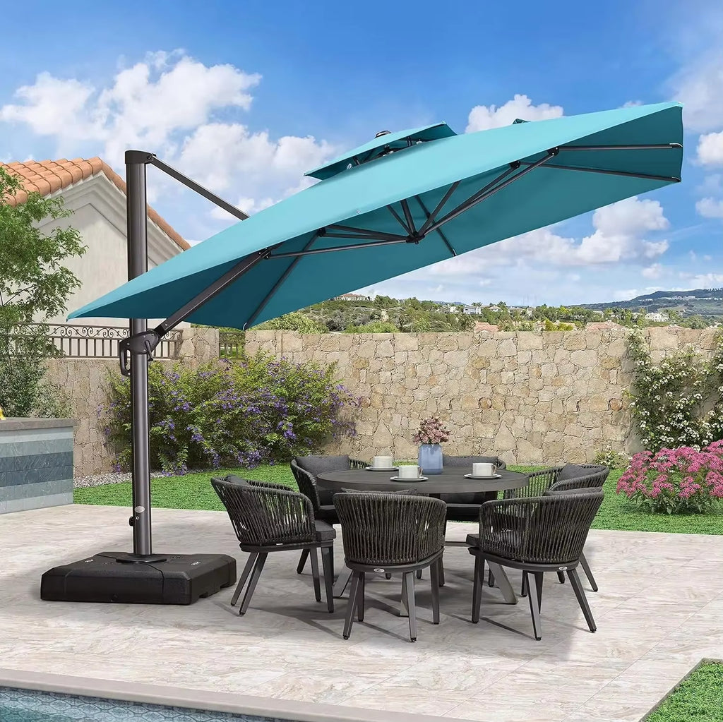 Heavy Duty 3m Solar LED Aluminium Cantilever Patio Umbrella for Bulk Supply and Outdoor Projects